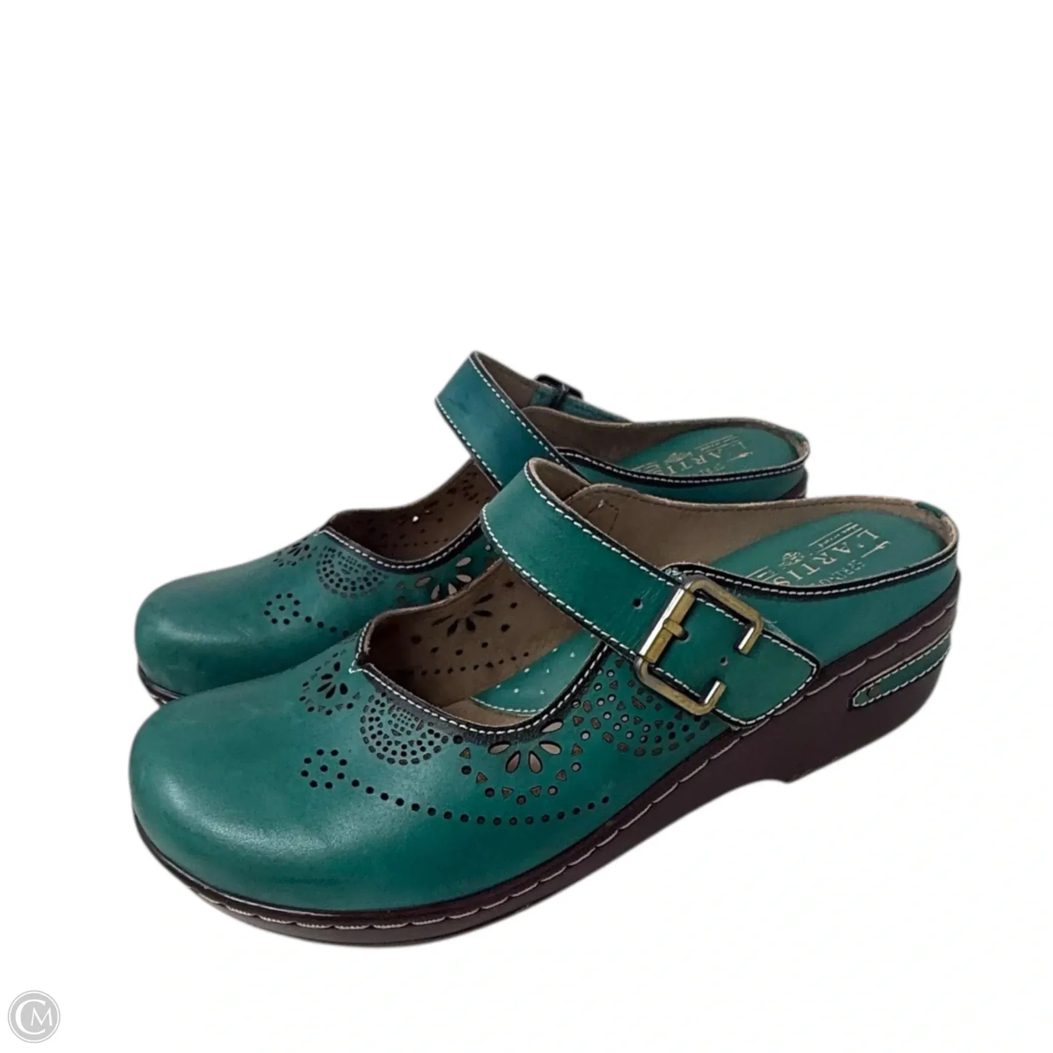 Aneria Clogs By Spring Step In Teal, Size: 11