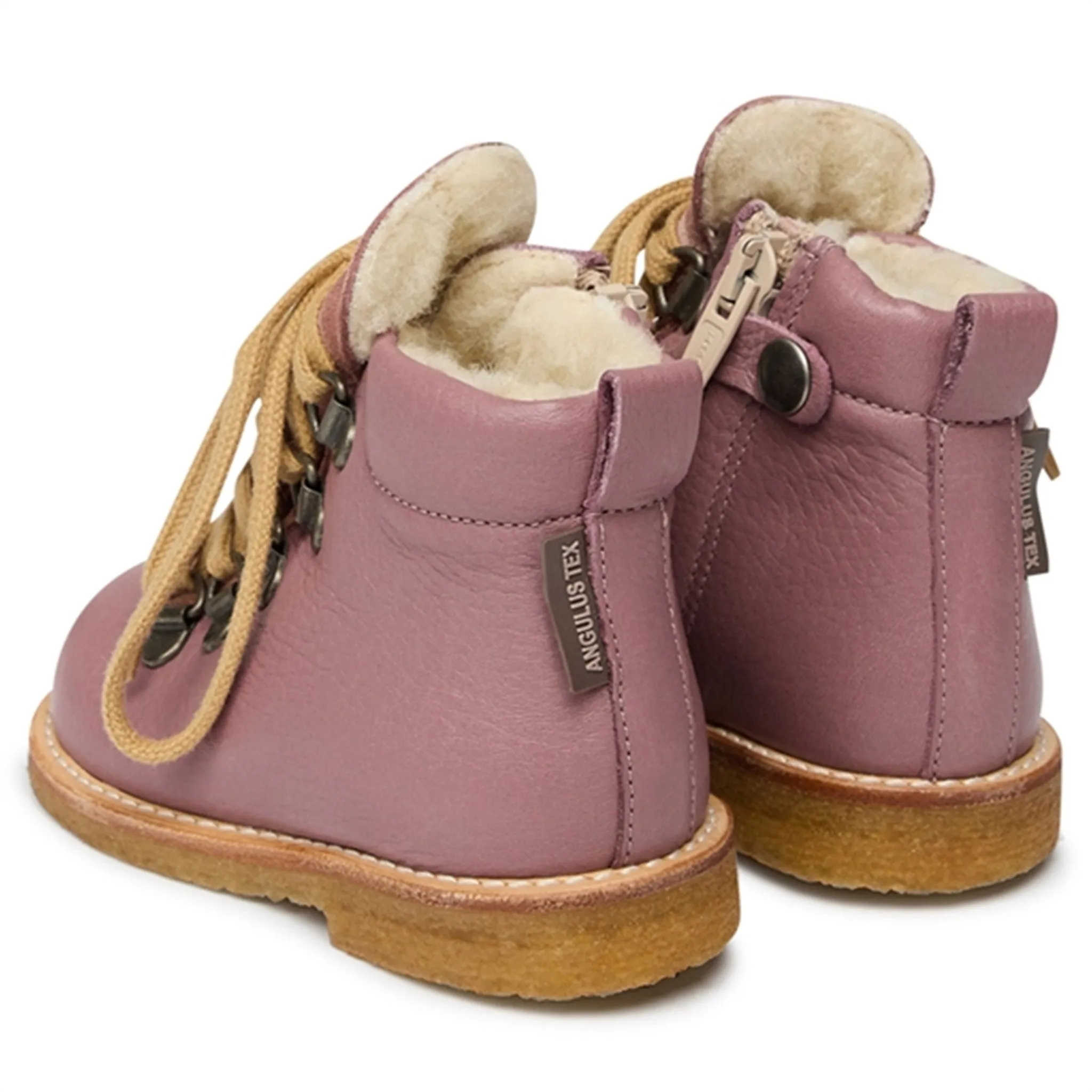 Angulus Beginner Tex Boots w Tie and Zipper Light Plum/Powder