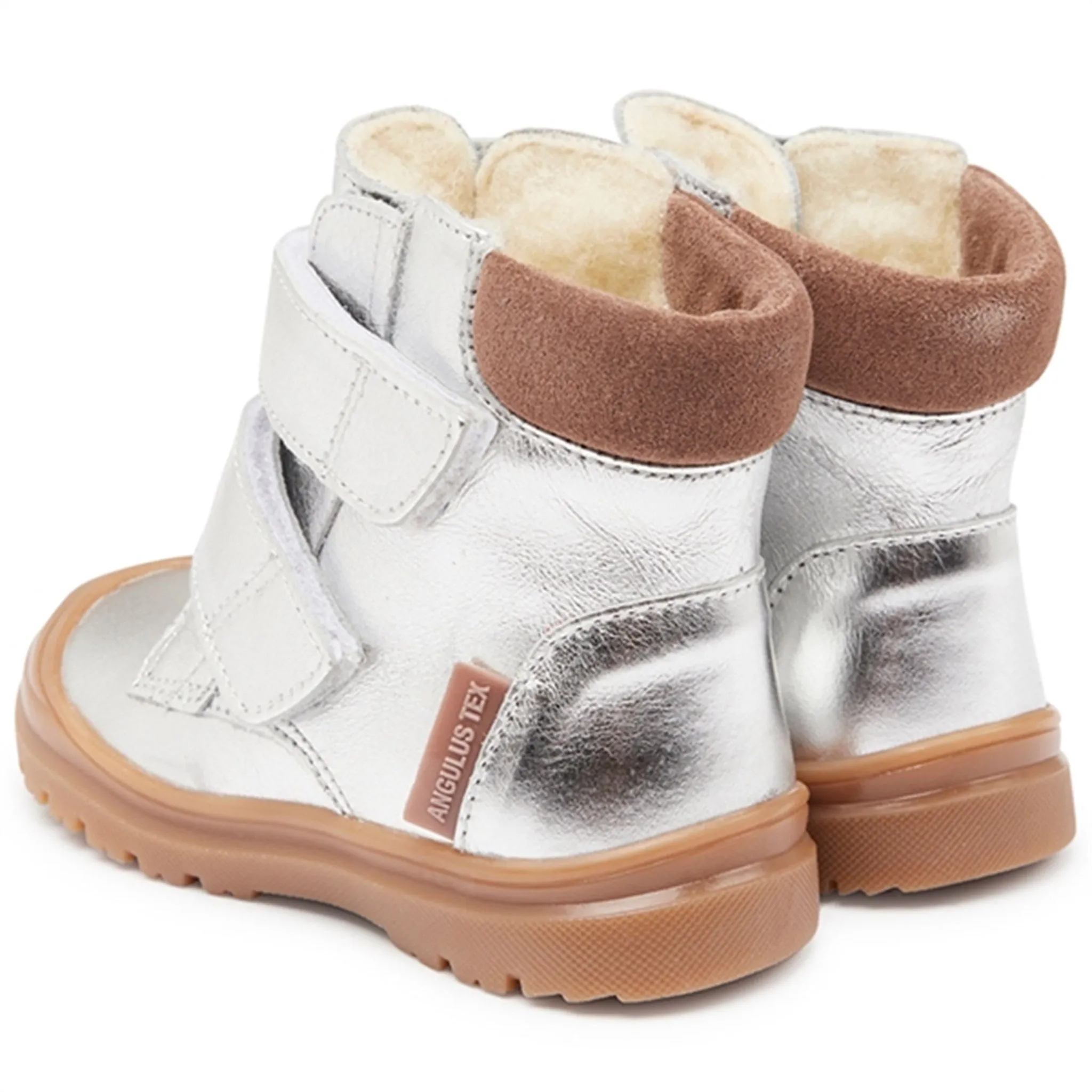 Angulus Starter Tex Boots With Velcro Silver/Pale Mauve