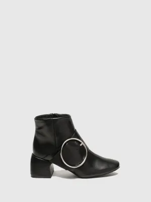 Black Buckle Ankle Boots