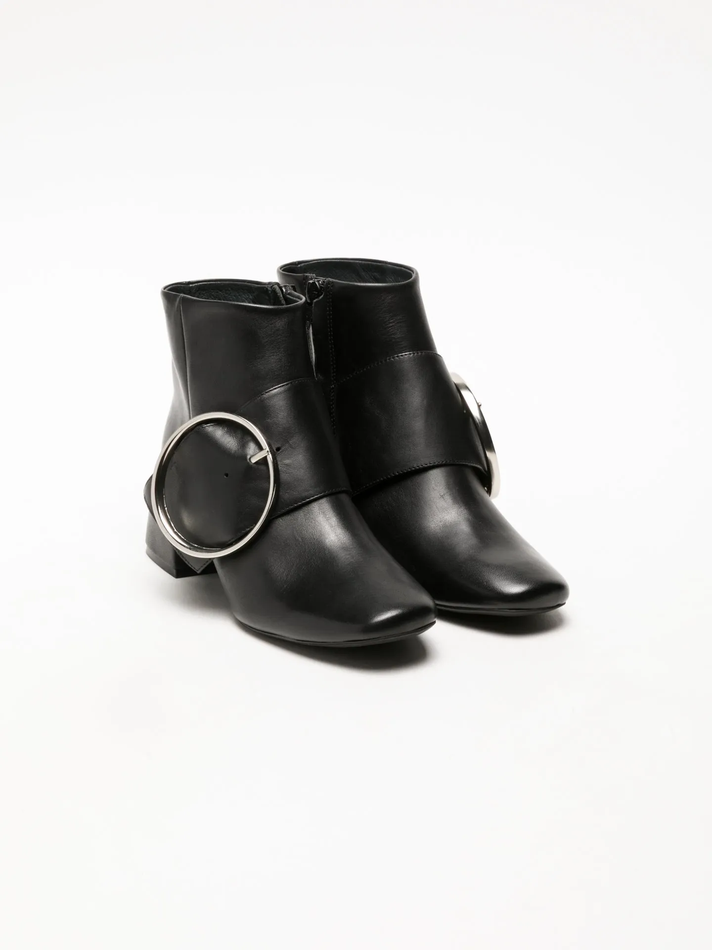 Black Buckle Ankle Boots