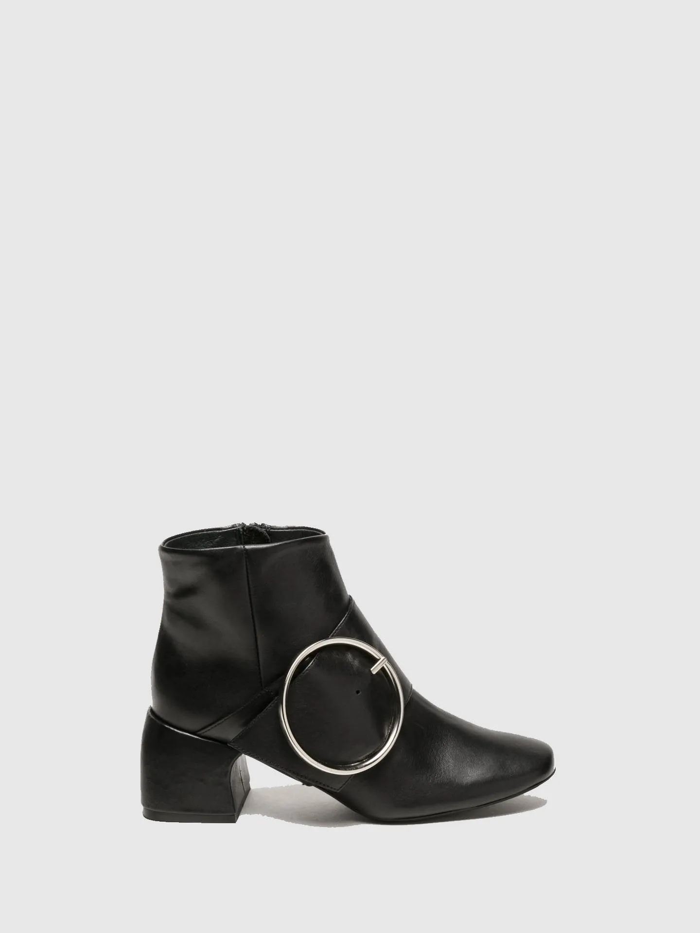 Black Buckle Ankle Boots