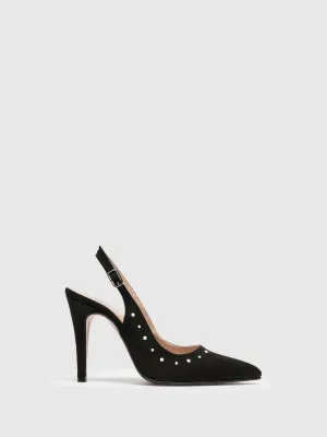 Black Sling-Back Pumps Shoes