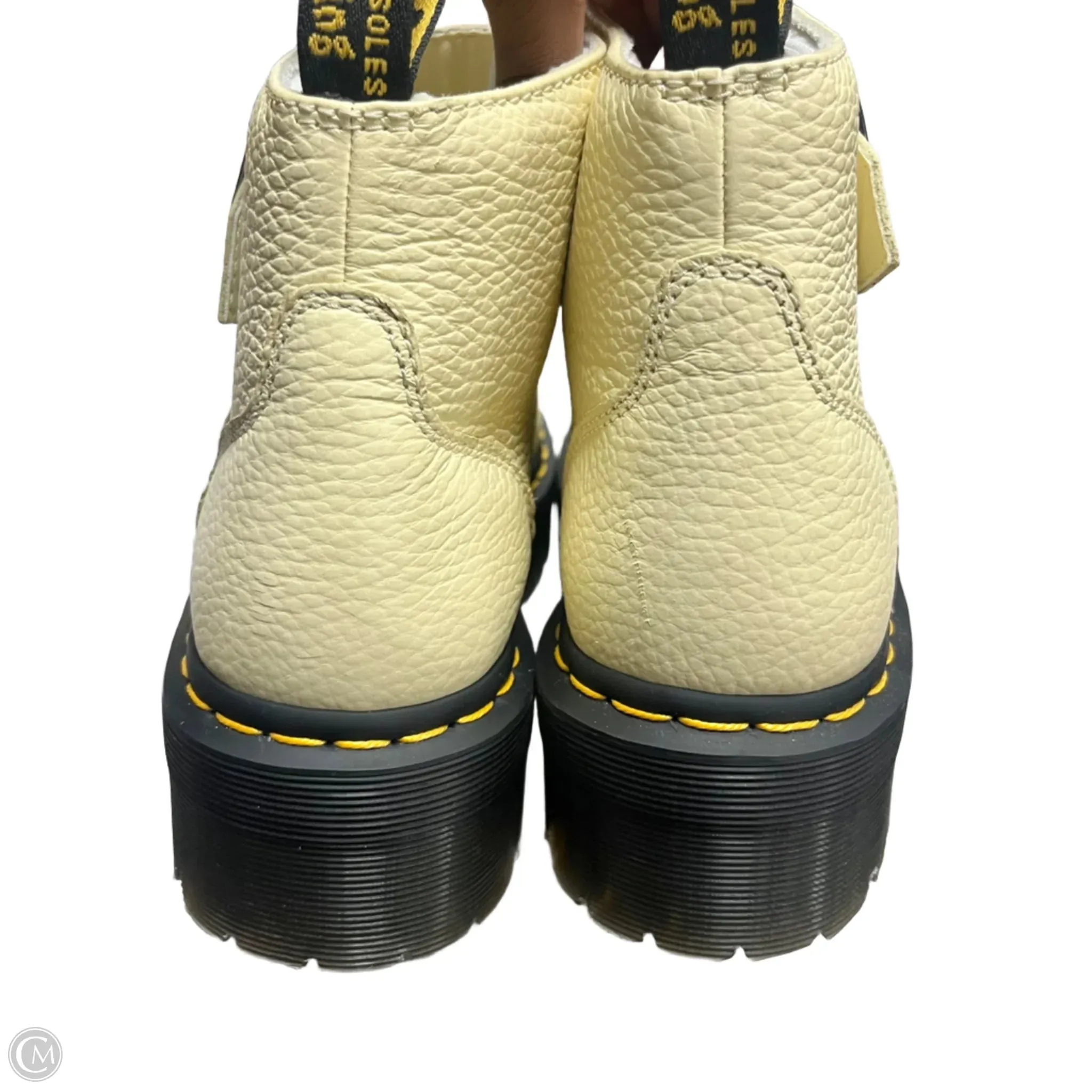 Boots Ankle Heels By Dr Martens In Cream, Size: 9