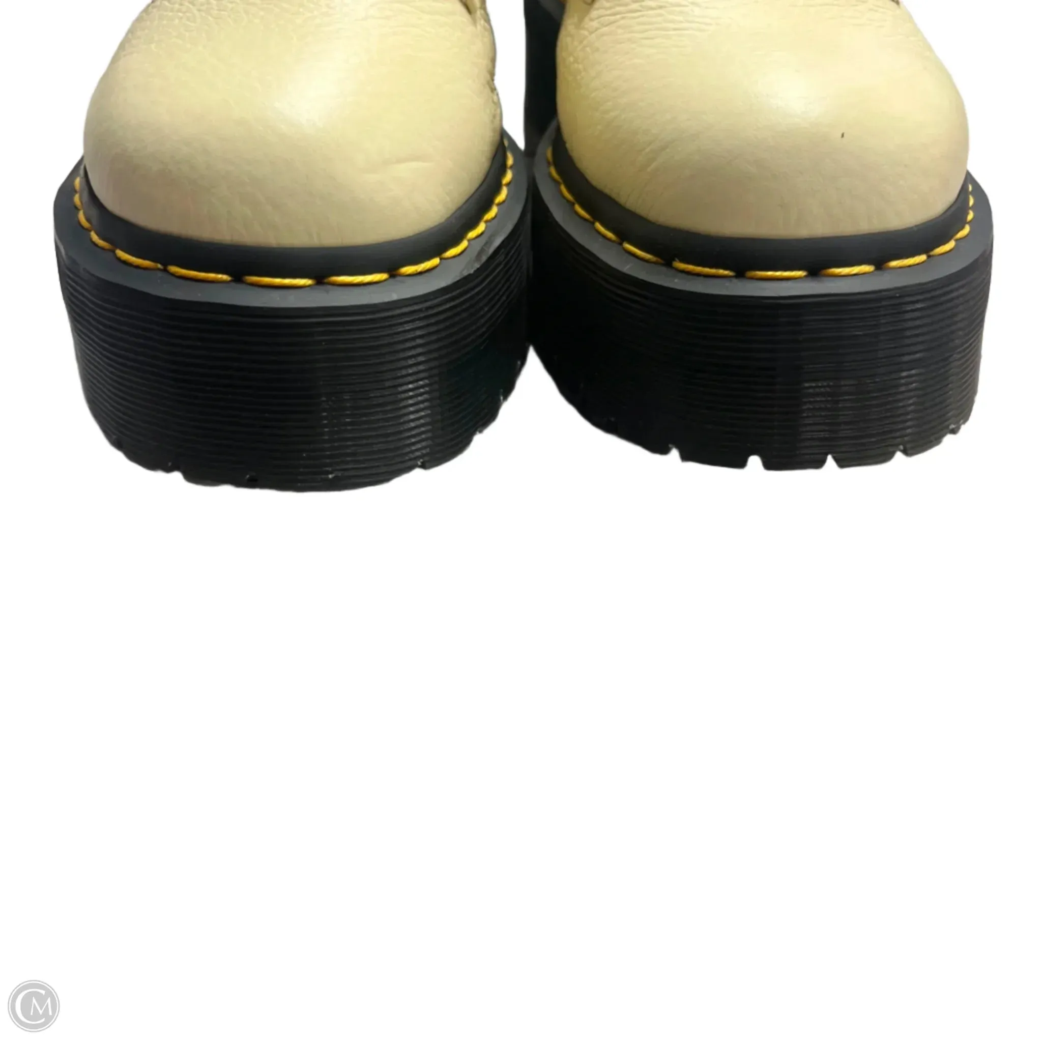 Boots Ankle Heels By Dr Martens In Cream, Size: 9