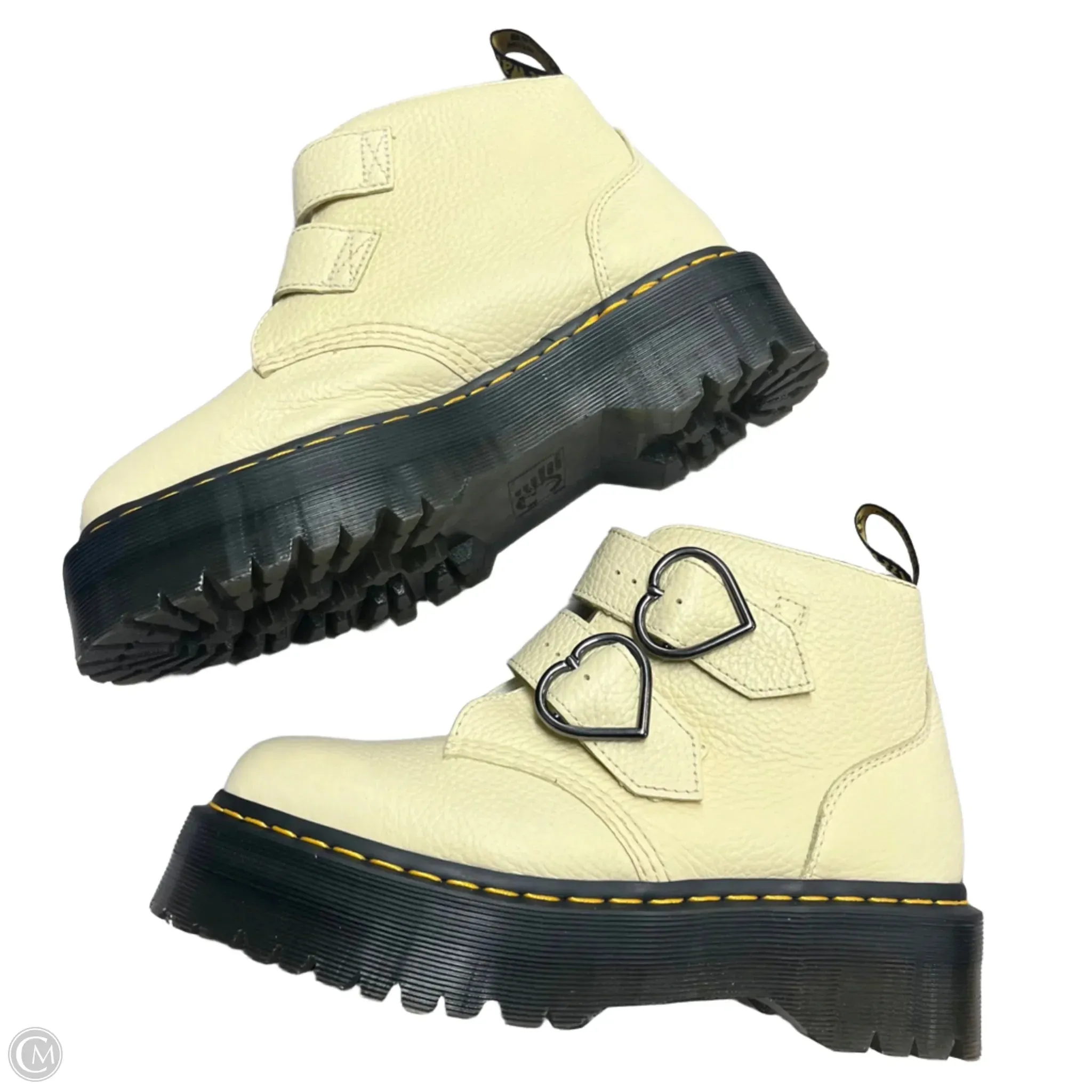Boots Ankle Heels By Dr Martens In Cream, Size: 9