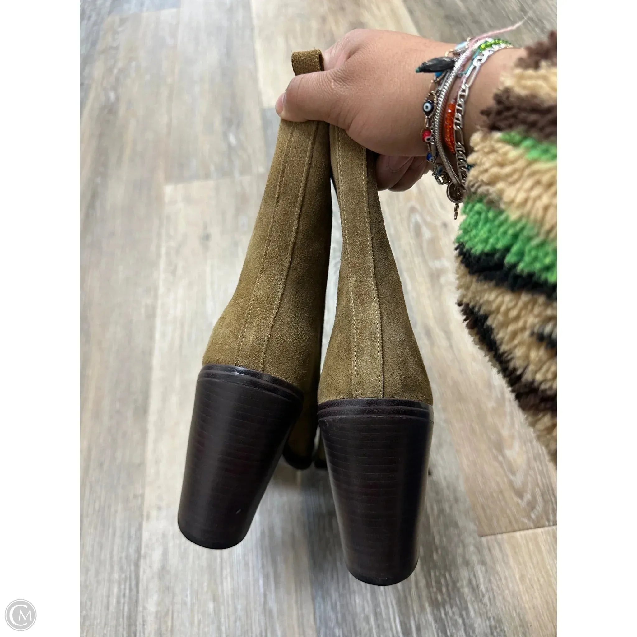 Boots Ankle Heels By Marc Fisher In Tan, Size: 8.5