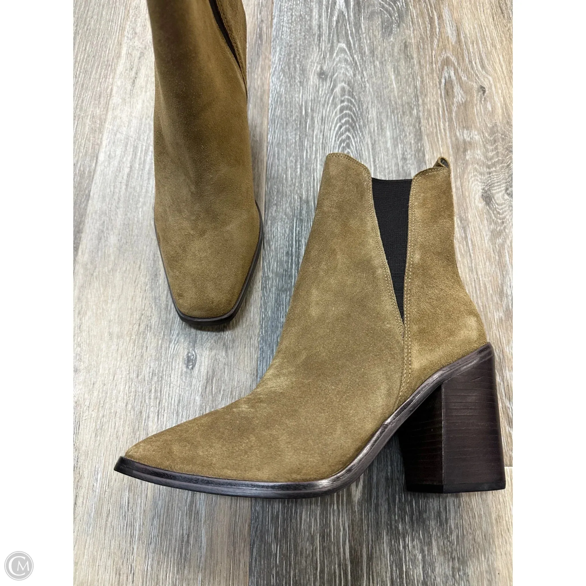 Boots Ankle Heels By Marc Fisher In Tan, Size: 8.5