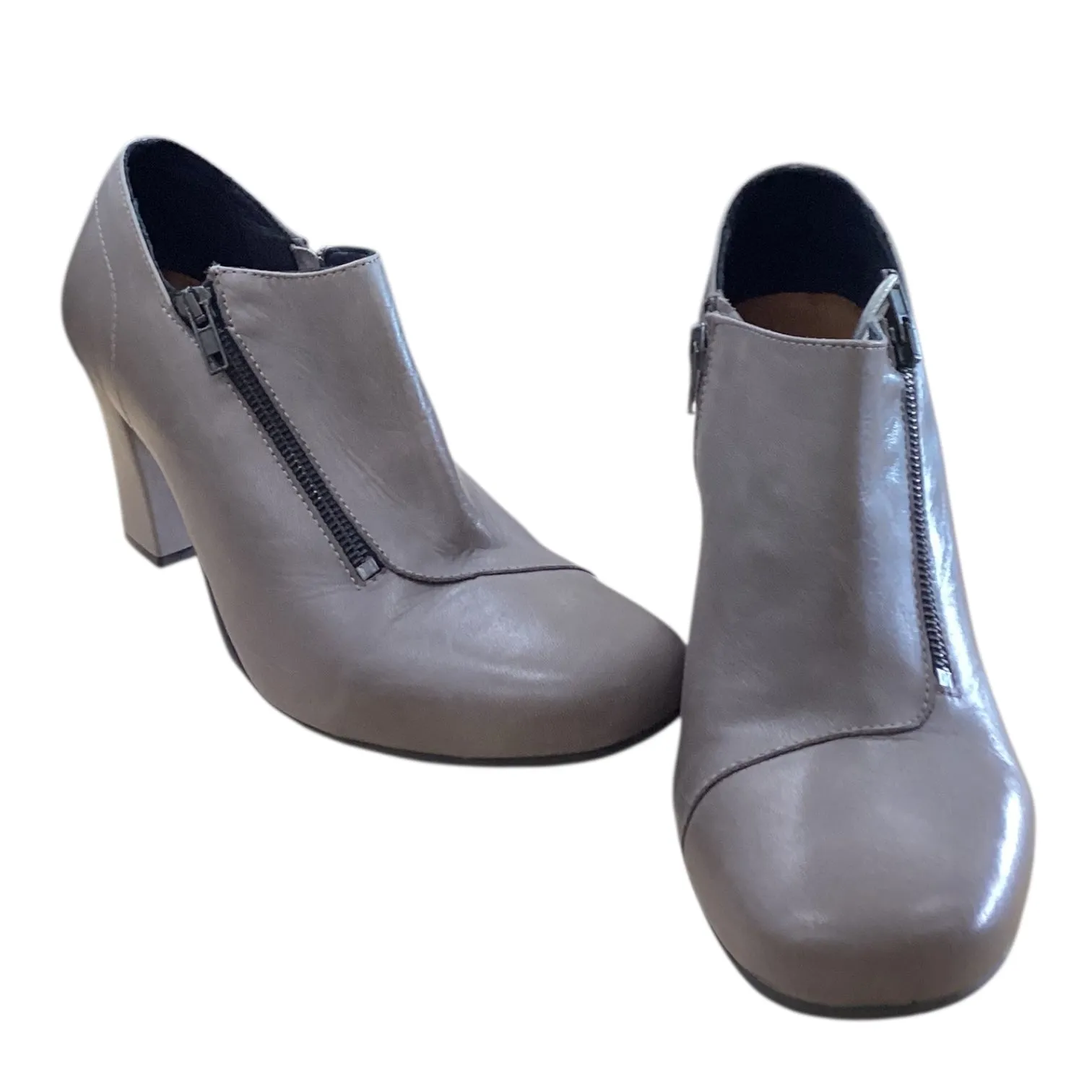 Boots Ankle Heels By Miz Mooz In Grey, Size:10