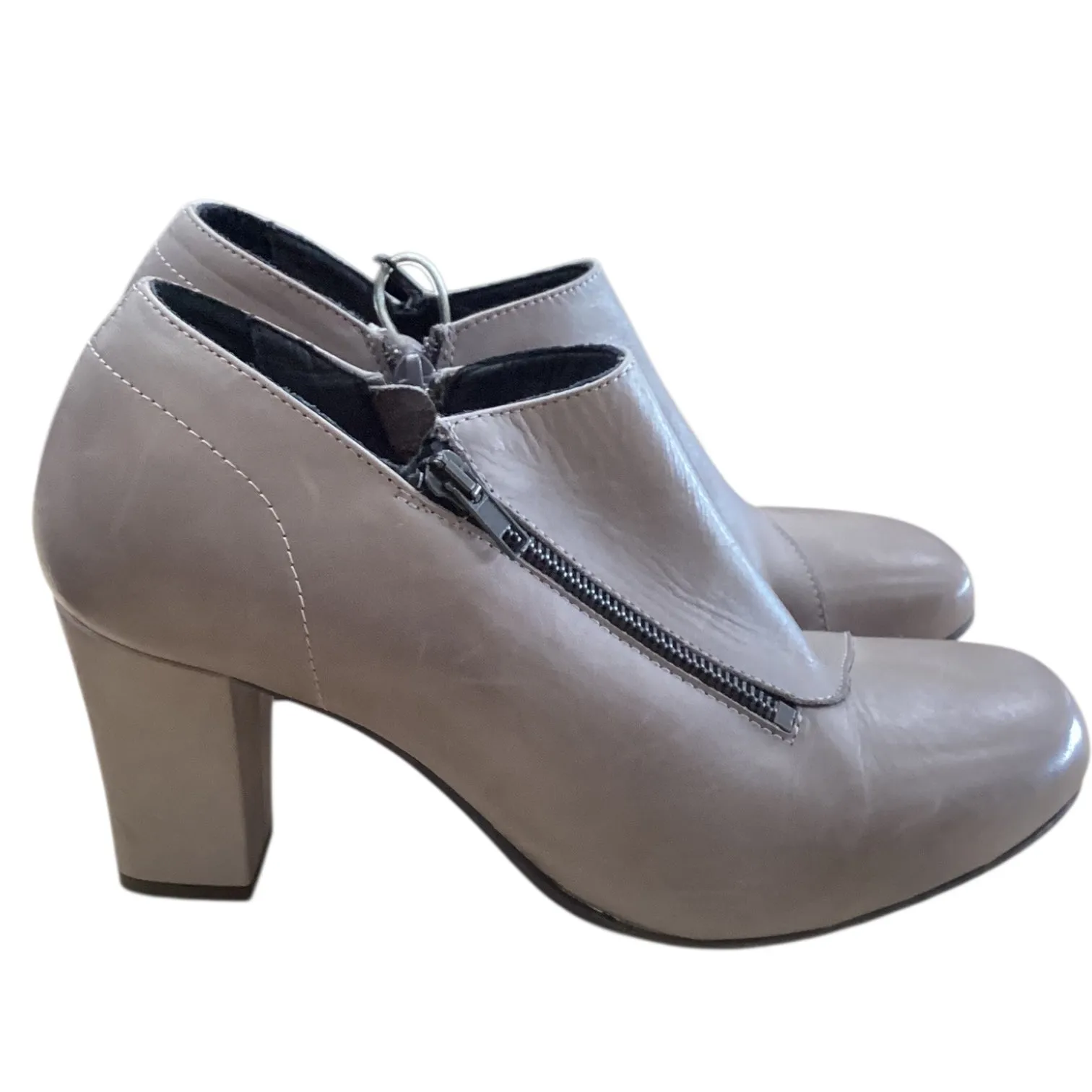 Boots Ankle Heels By Miz Mooz In Grey, Size:10