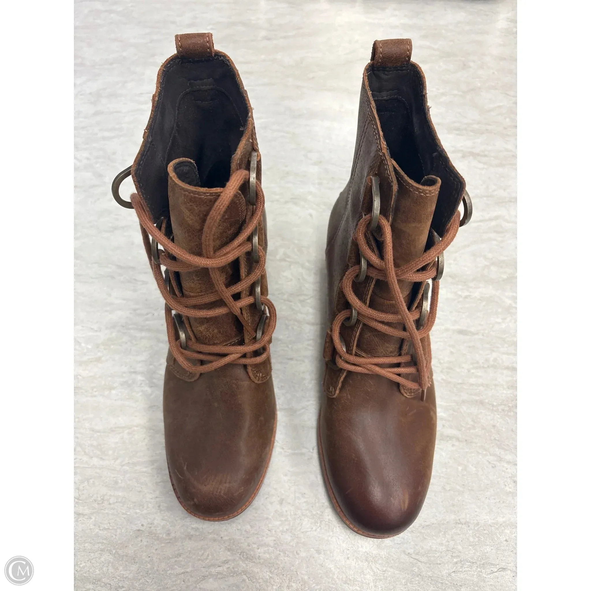 Boots Ankle Heels By Sorel In Brown, Size: 7