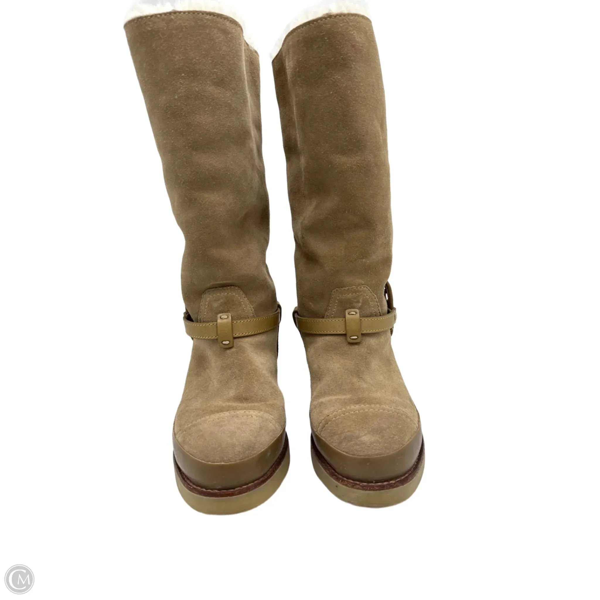 Boots Designer By Tory Burch In Tan, Size: 5