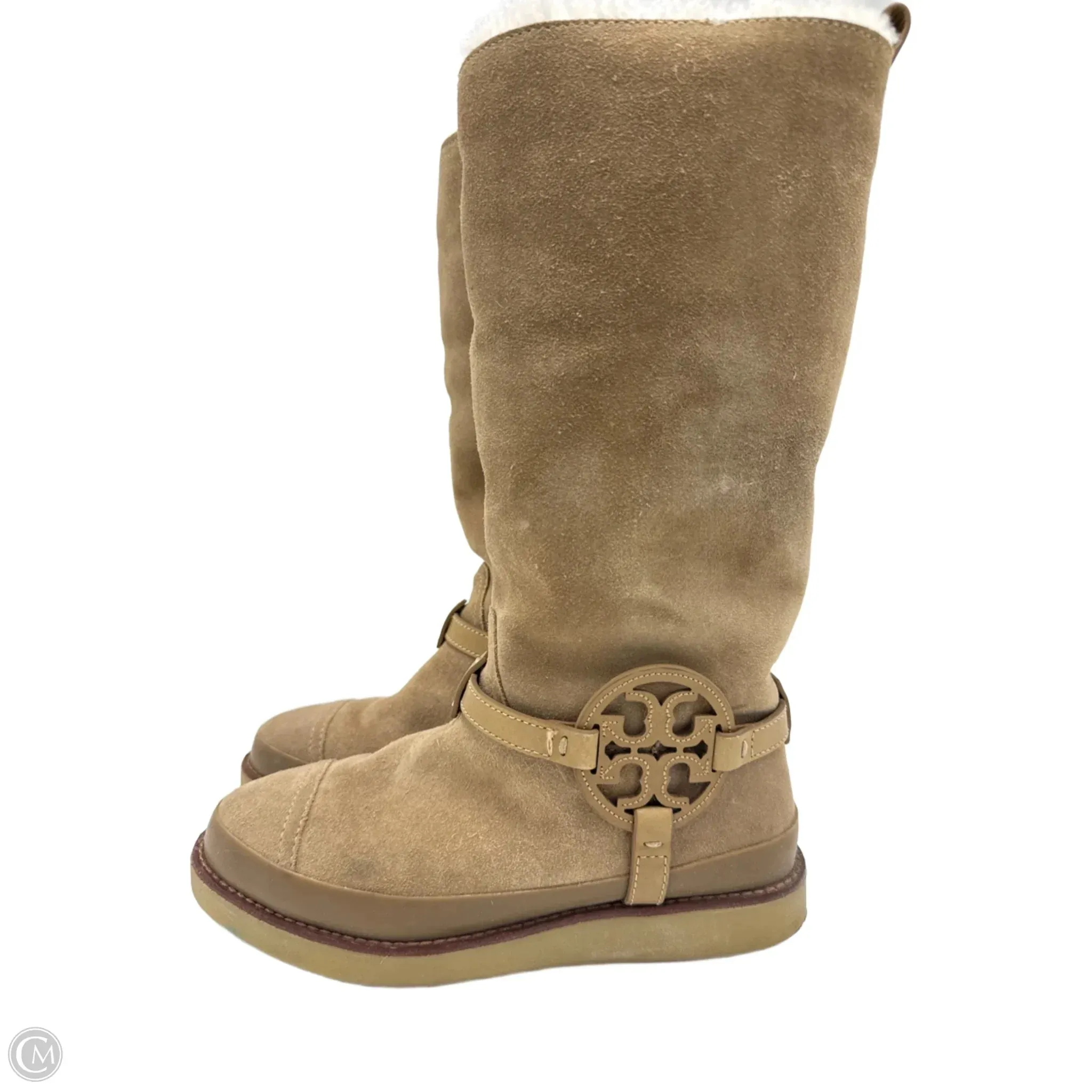 Boots Designer By Tory Burch In Tan, Size: 5