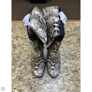 Boots Mid-calf Heels By Shoedazzle In Snakeskin Print, Size: 8