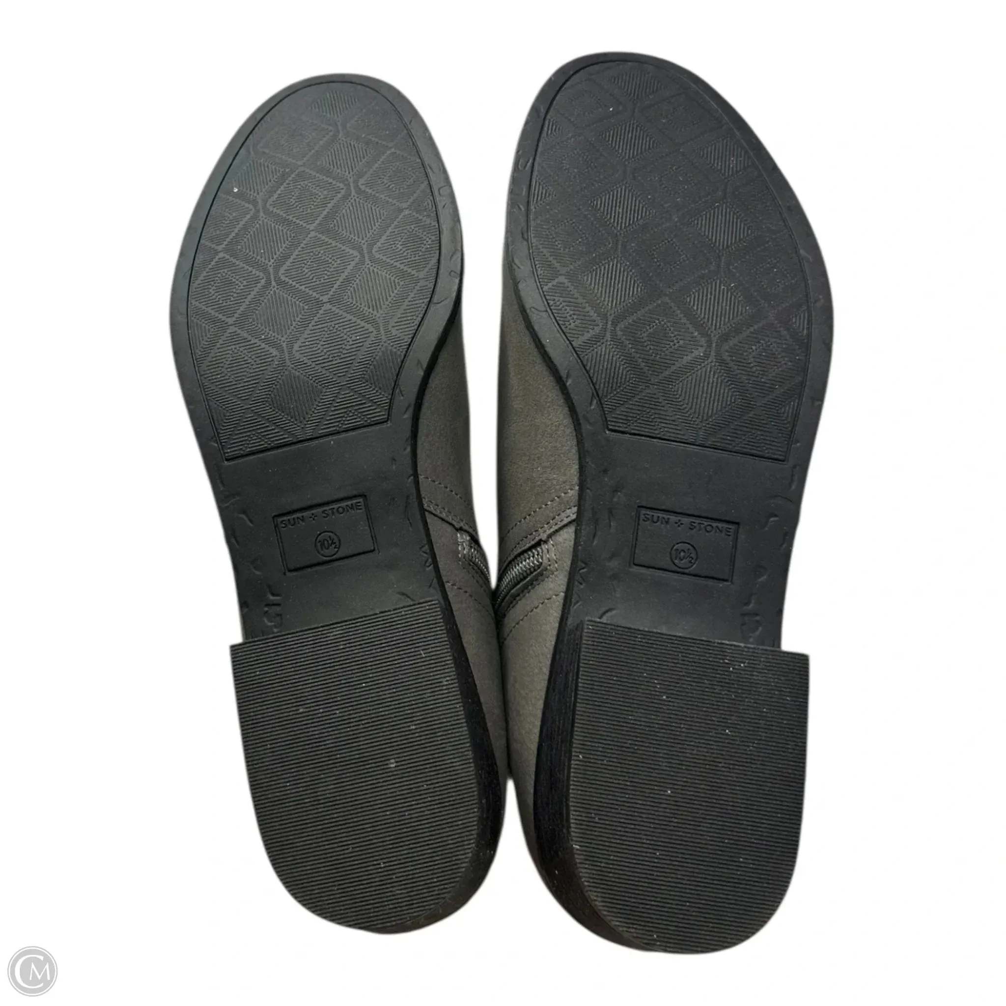 Cadee Boots Ankle Flats By Sun   Stone In Grey, Size: 10.5