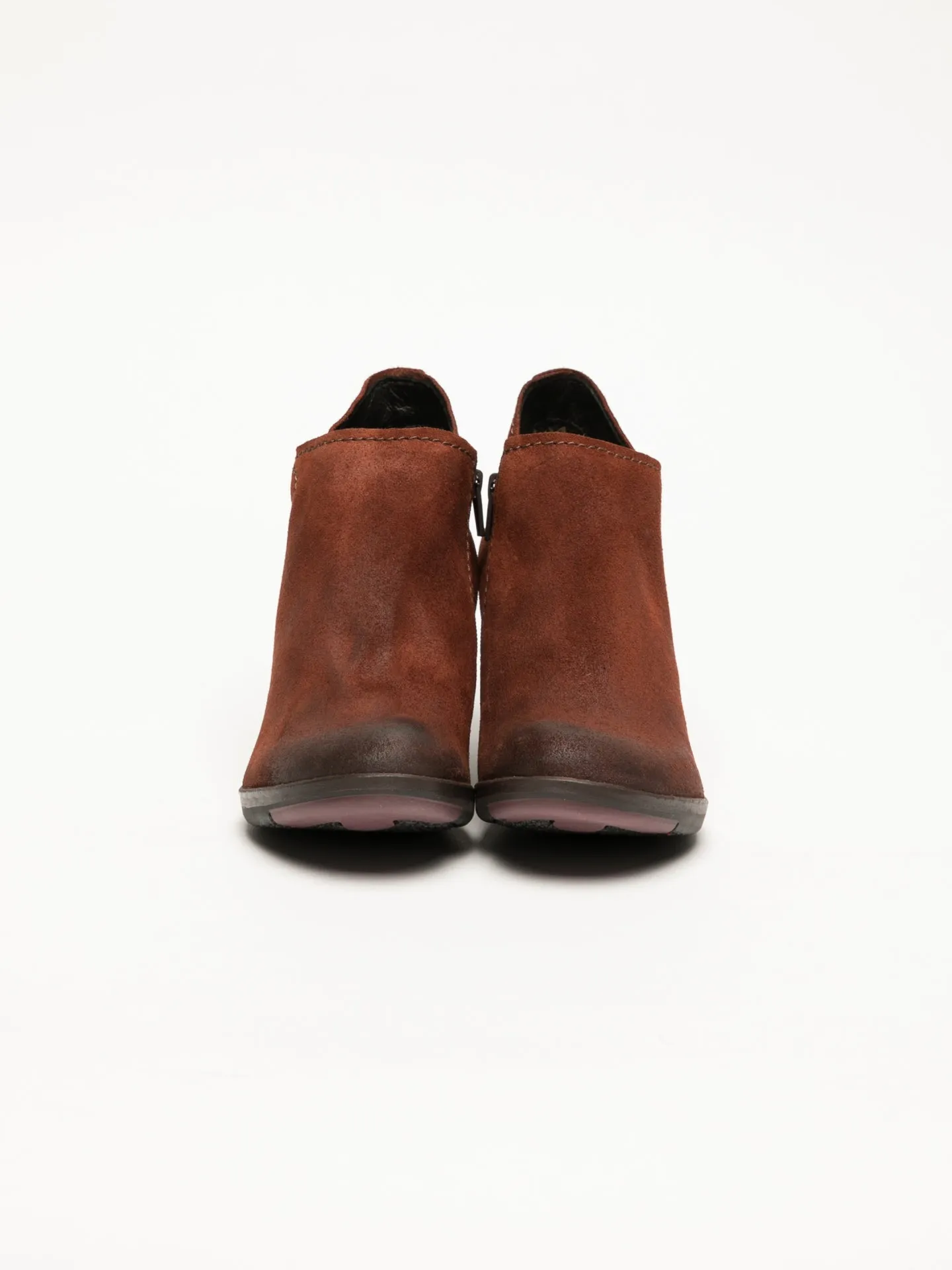 DarkRed Zip Up Ankle Boots