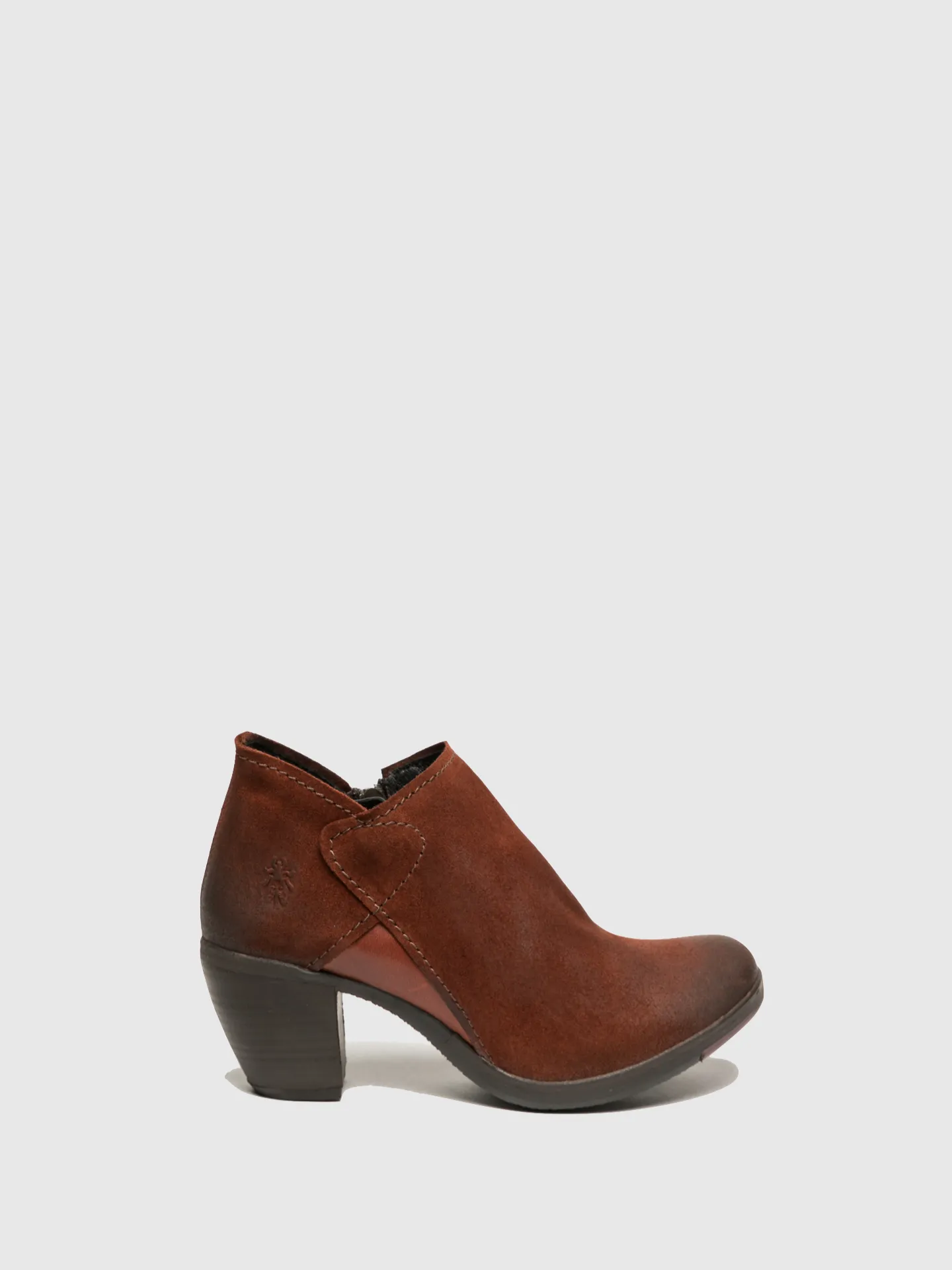 DarkRed Zip Up Ankle Boots