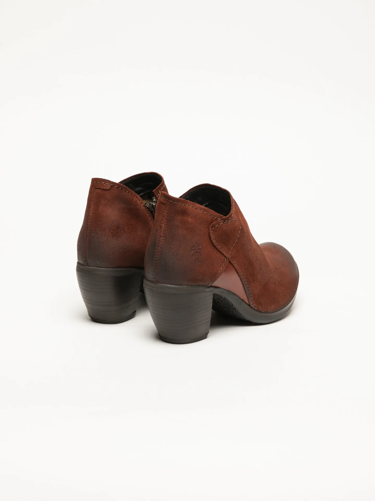 DarkRed Zip Up Ankle Boots