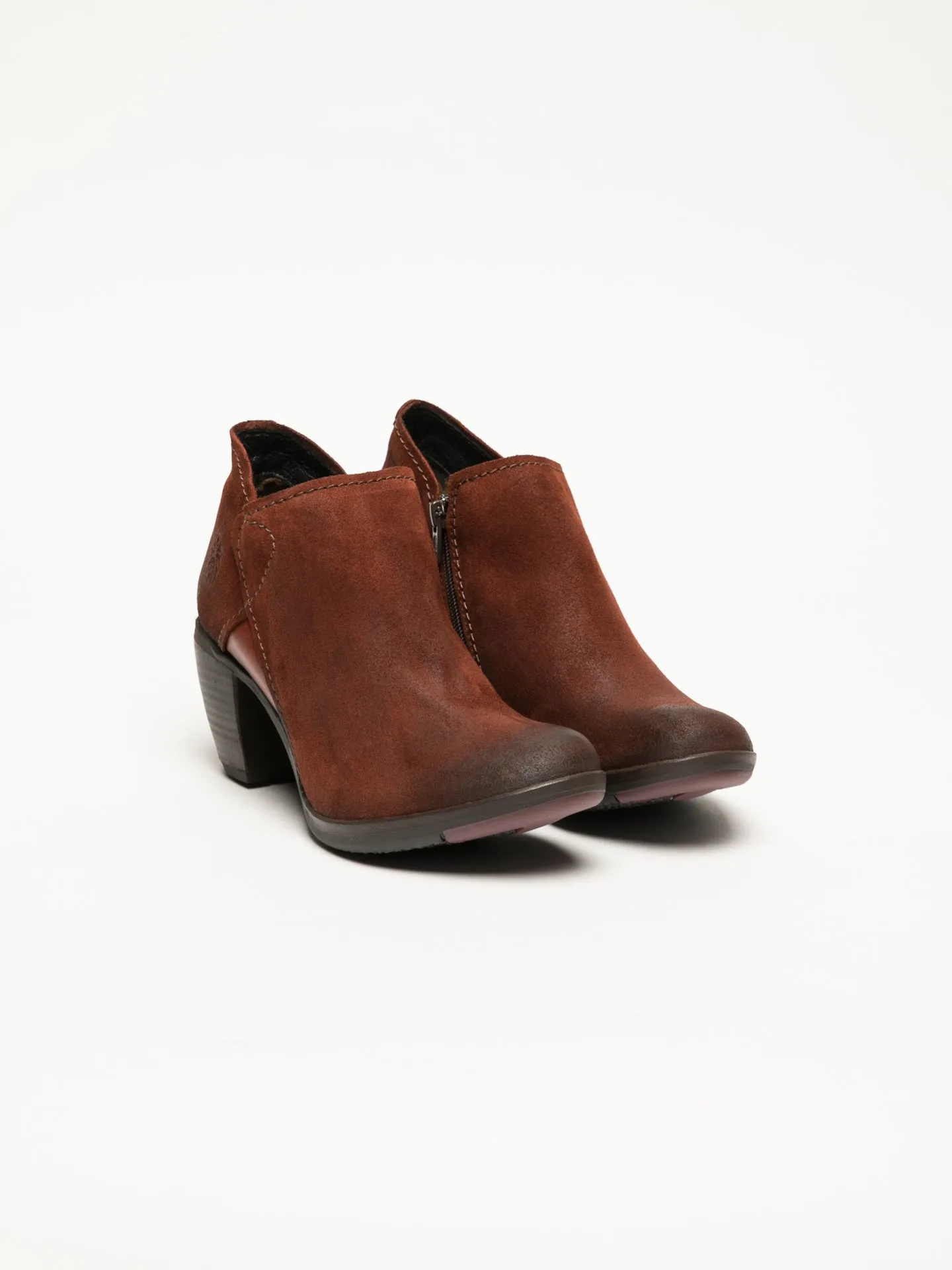 DarkRed Zip Up Ankle Boots