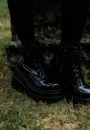 DemoniaCult - Shaker 52 Wedge Platform Black - Girl Shoes