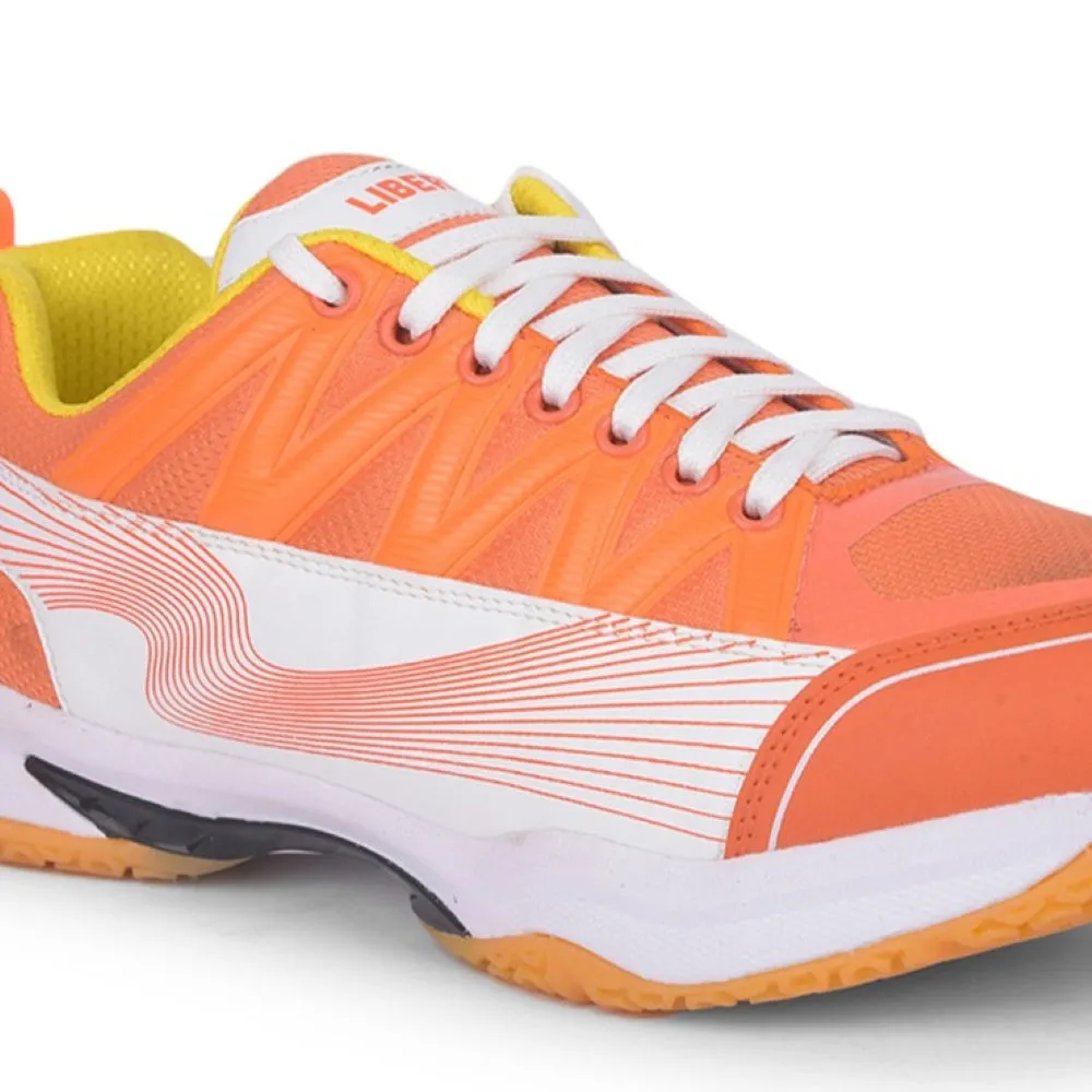 FREEDOM Sports Orange Badminton & PickleBall Shoes For Men GRIPPER-01 By Liberty