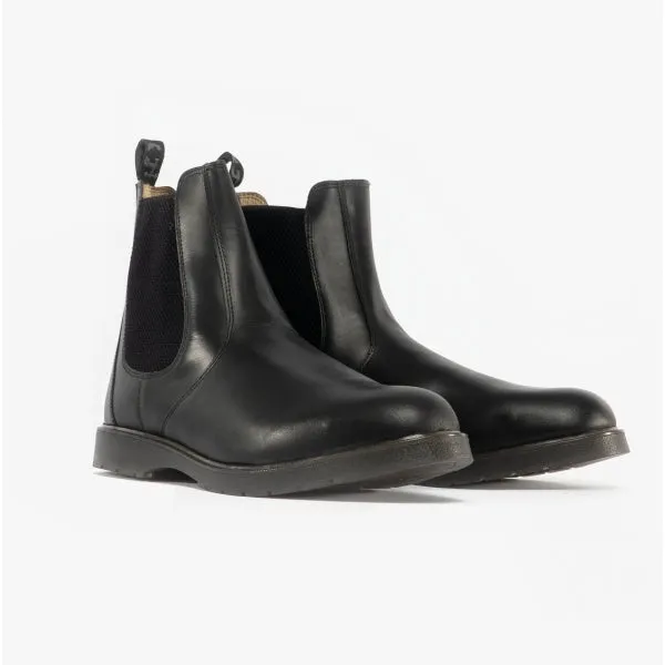 Grafters M186A Unisex Leather Gusset Chelsea Boots Black
