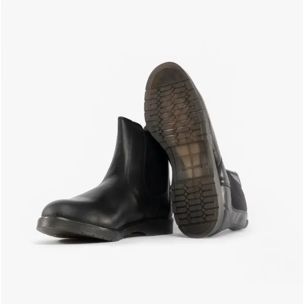 Grafters M186A Unisex Leather Gusset Chelsea Boots Black