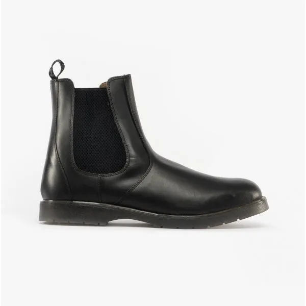 Grafters M186A Unisex Leather Gusset Chelsea Boots Black