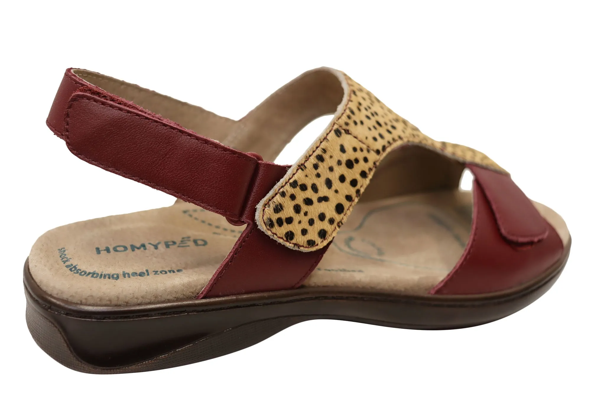 Homyped Devika Womens Supportive Leather Wide Fit Sandals