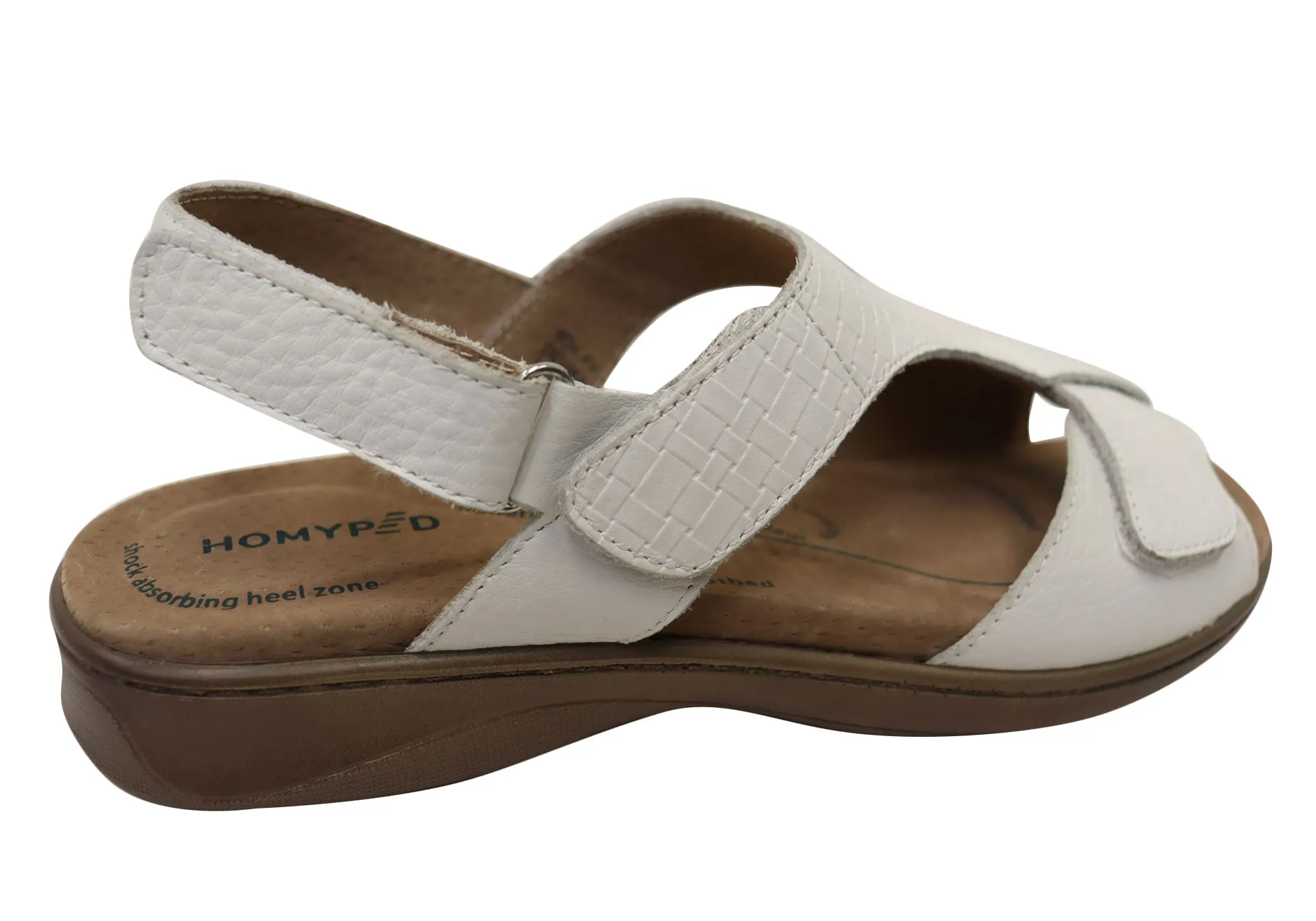 Homyped Devika Womens Supportive Leather Wide Fit Sandals