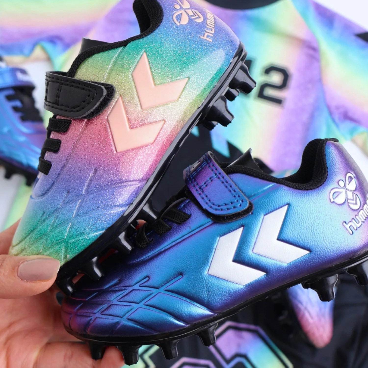 Hummel White/Multicolor Top Star F.G. Jr Football Boots