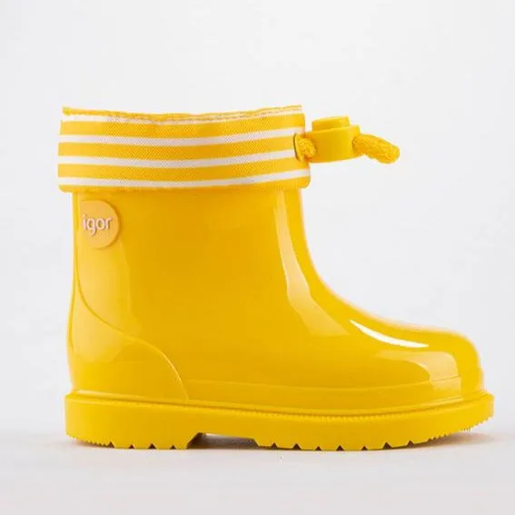 Igor Boy's and Girl's Bimbi Navy Rain Boots, Yellow
