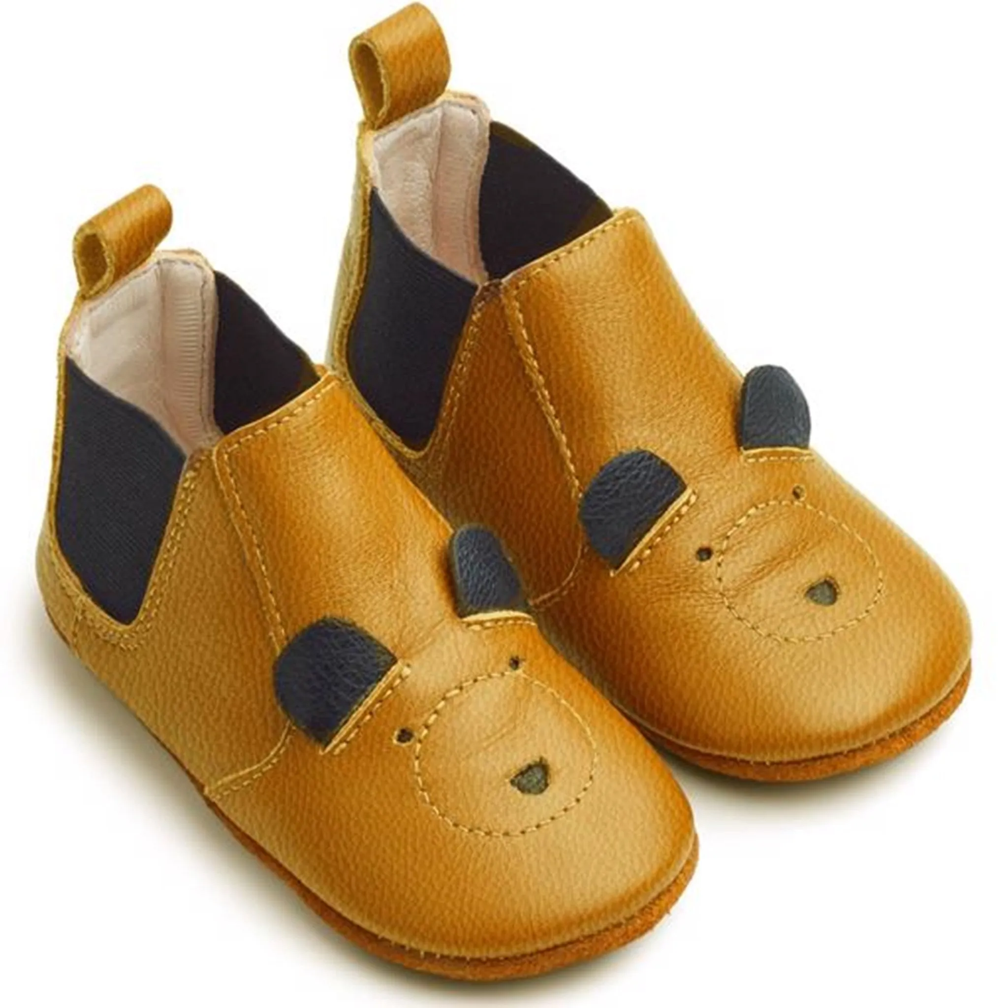 Liewood Edith Leather Slippers Mr. Bear Mustard