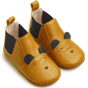 Liewood Edith Leather Slippers Mr. Bear Mustard