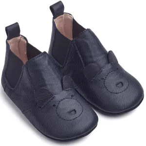 Liewood Edith Leather Slippers Mr. Bear Navy