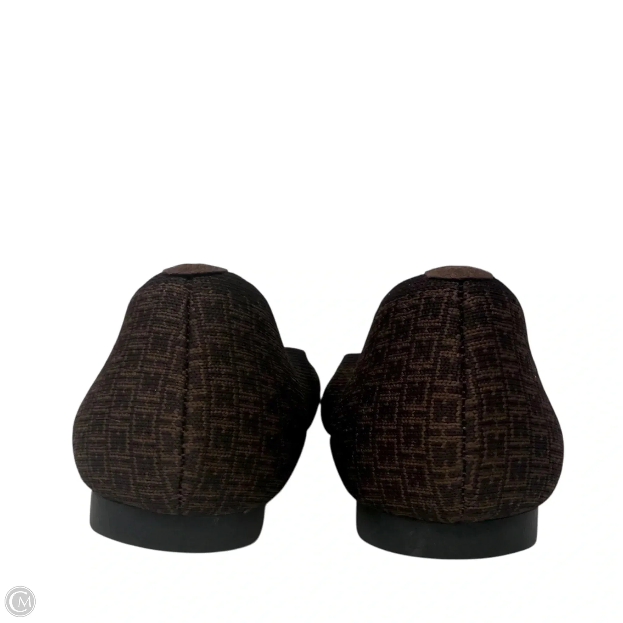 Margot Square-Toe V-Cut Flats By Vivaia In Brown Chain, Size: 10.5