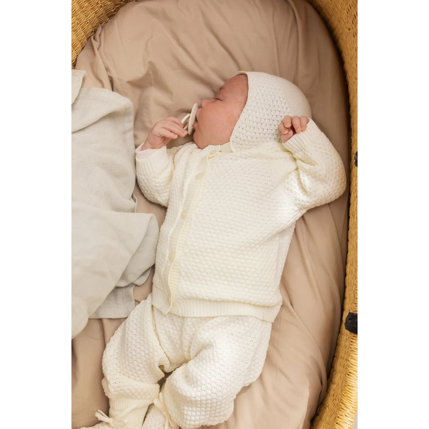 MarMar New Born Modal Mix Honeycomb Gentle White Abootie Booties