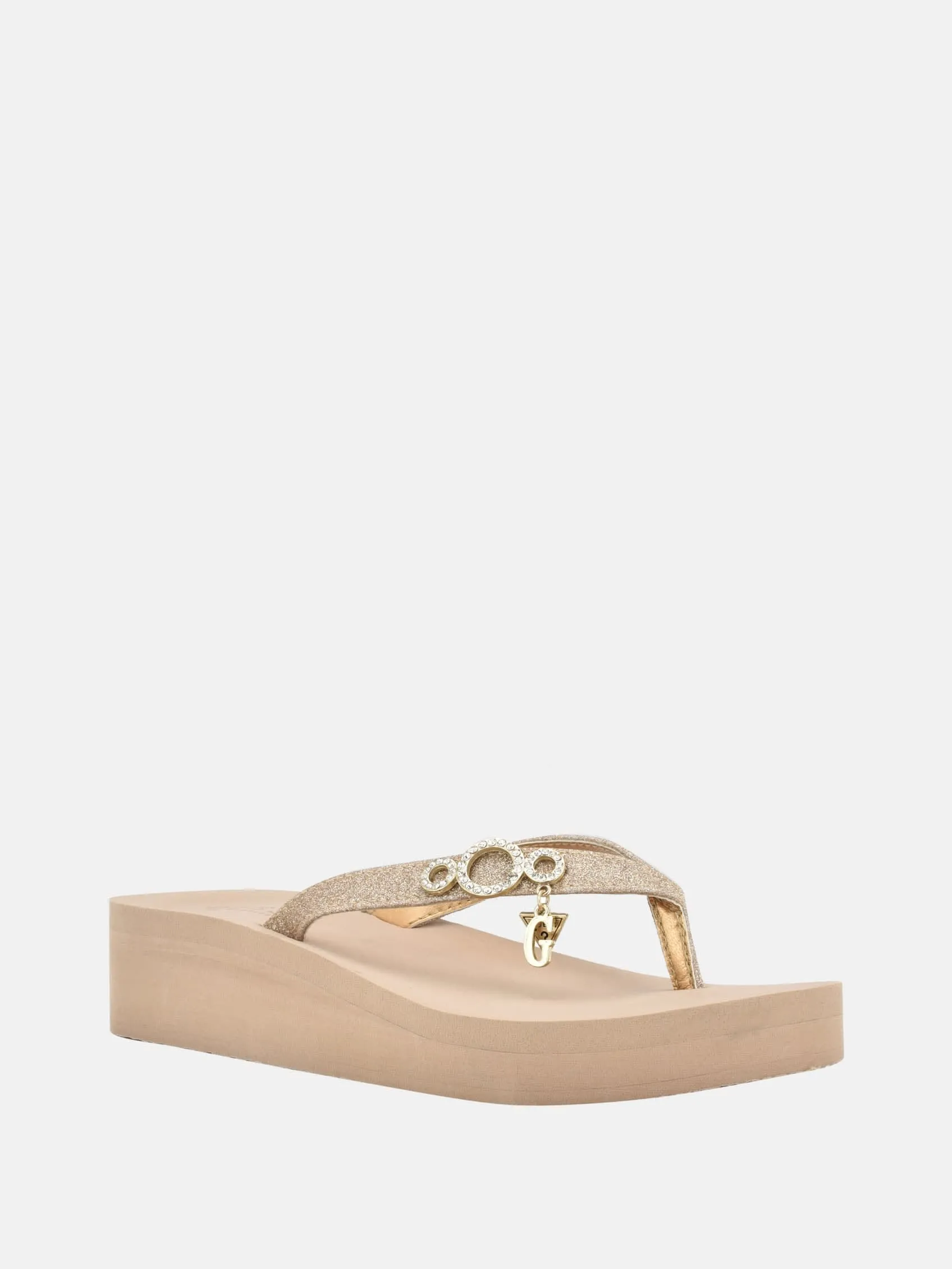 Marts Dangle Charm Platform Wedge Sandals