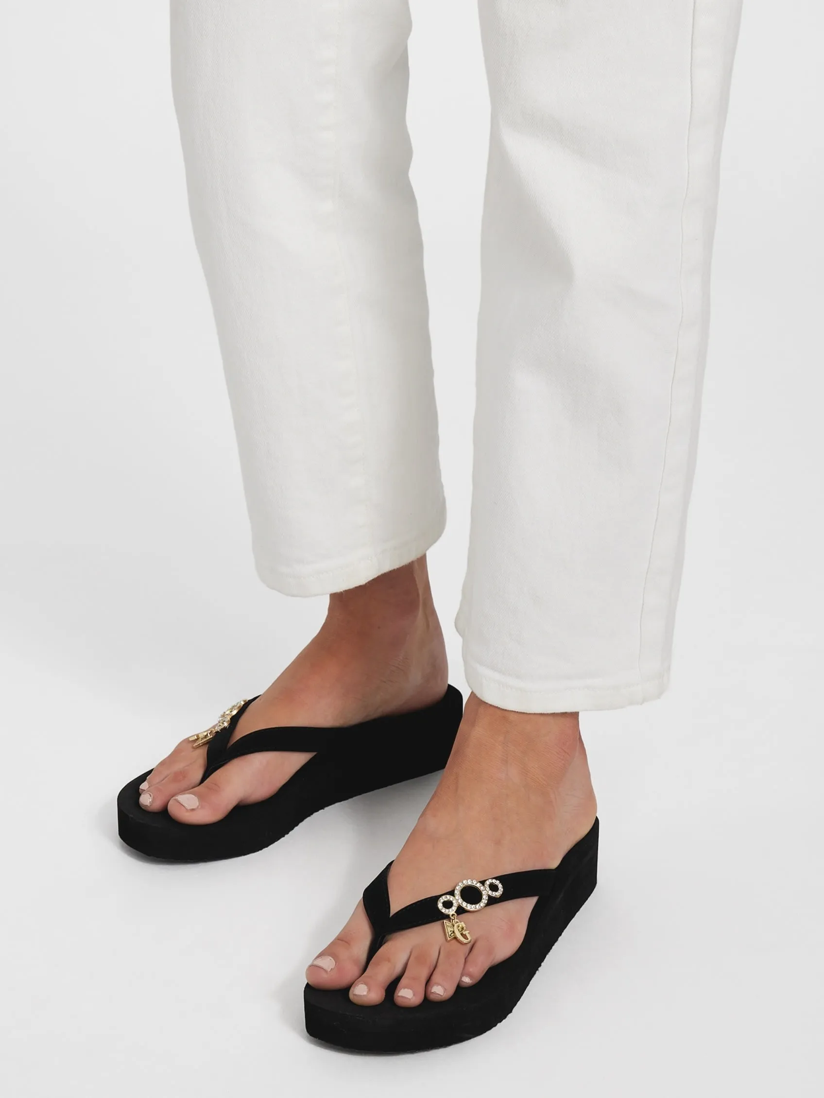 Marts Dangle Charm Platform Wedge Sandals