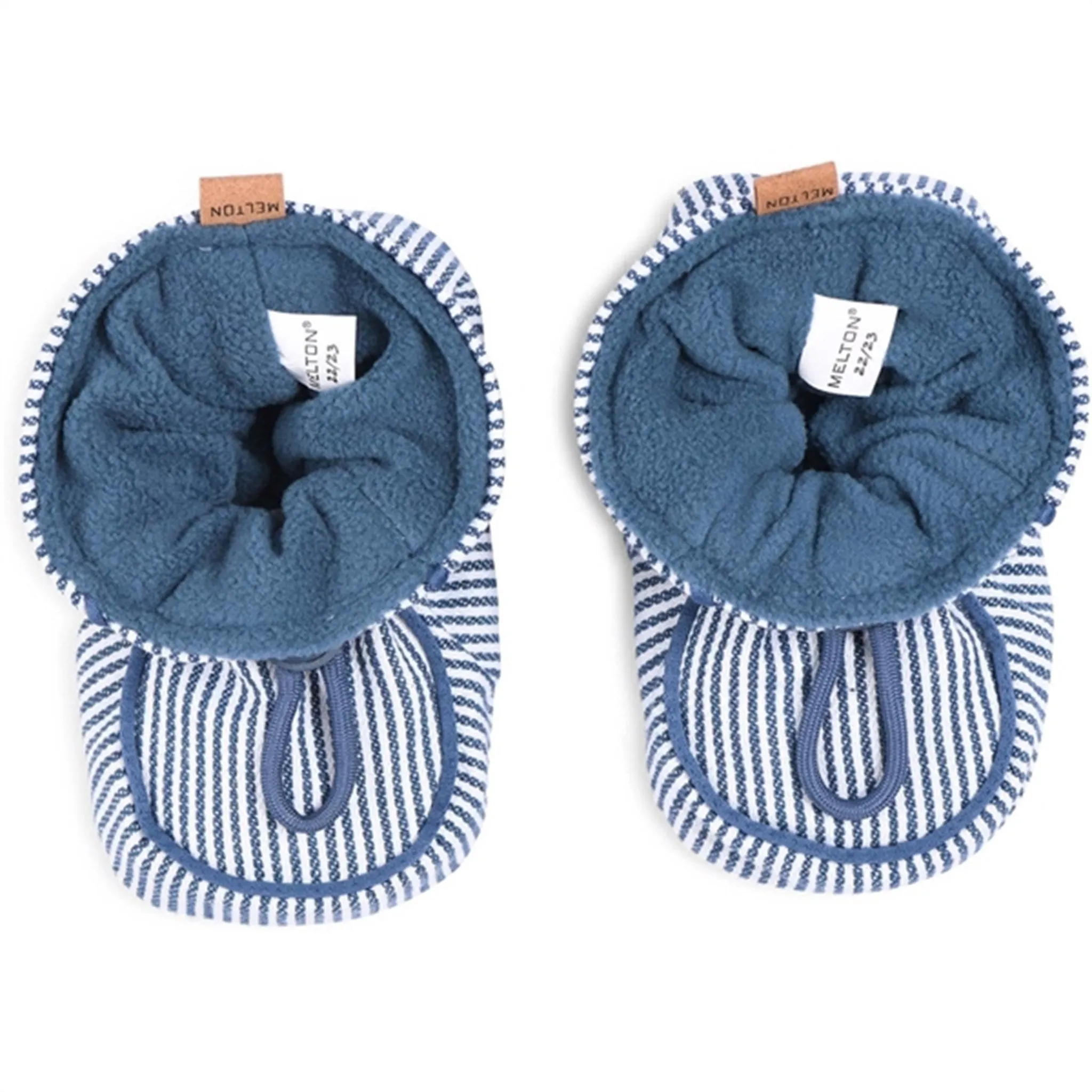 MELTON Striped Textile Slippers Dark Demin