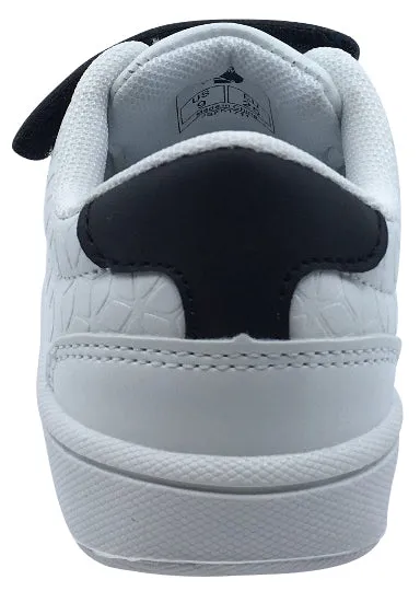 My Brooklyn The Original Boy's and Girl's Sneaker in White with Black Double Straps