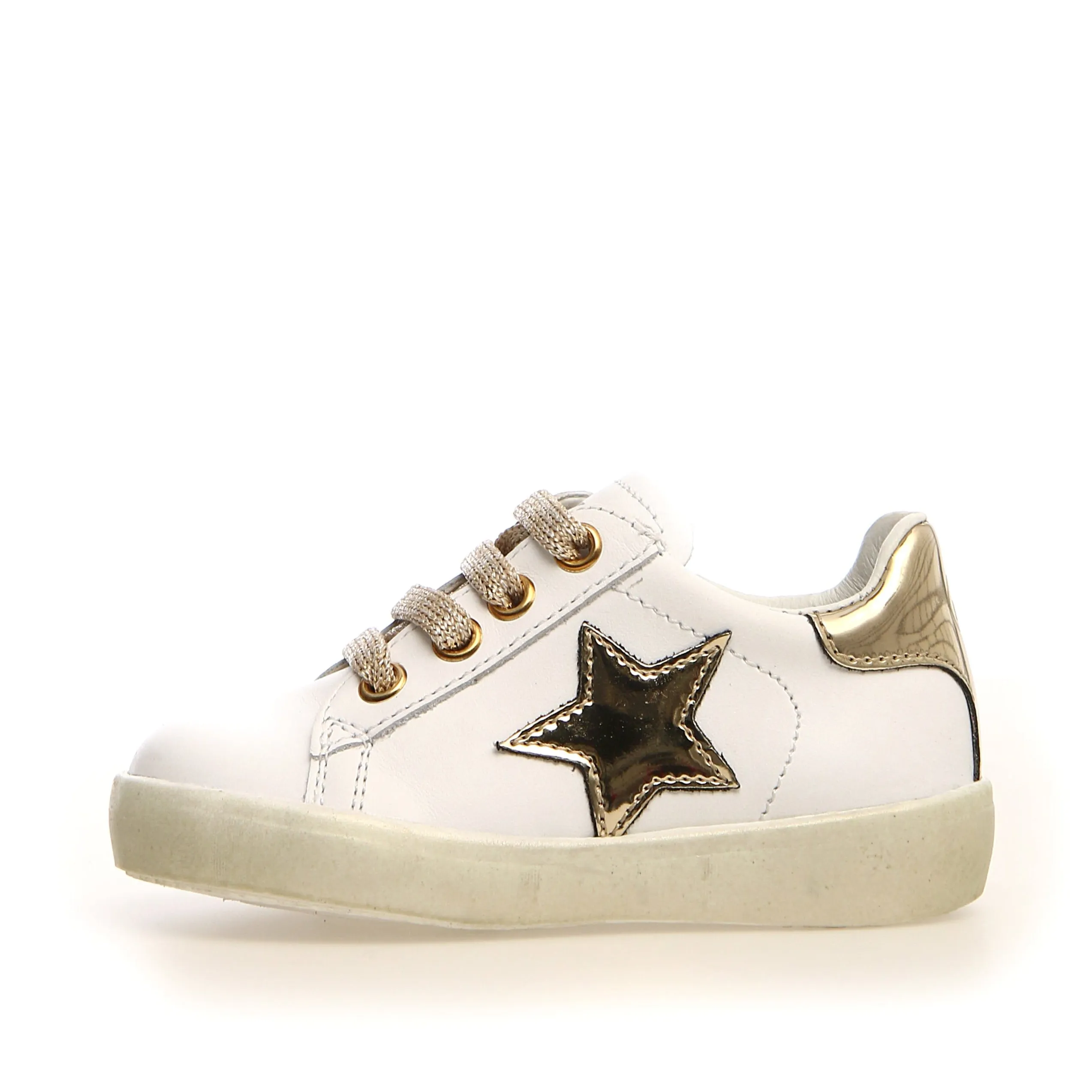 Naturino Girl's and Boy's Annie Zip Sneakers, White/Platinum