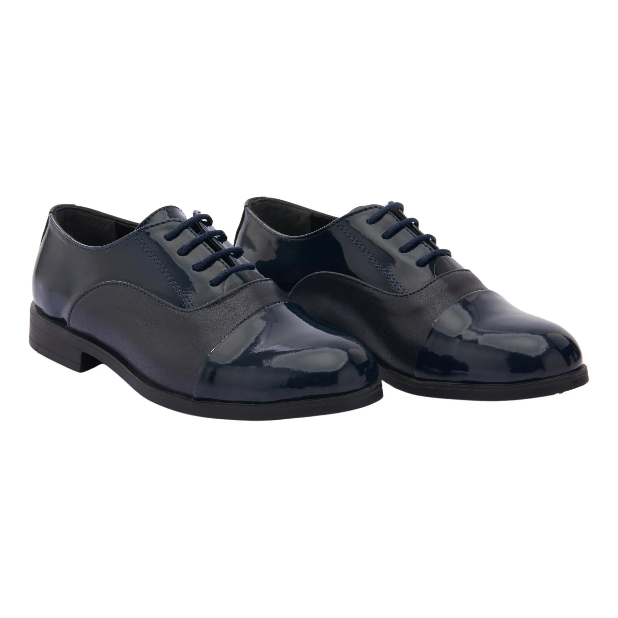 Navy Patent Oxford Shoes