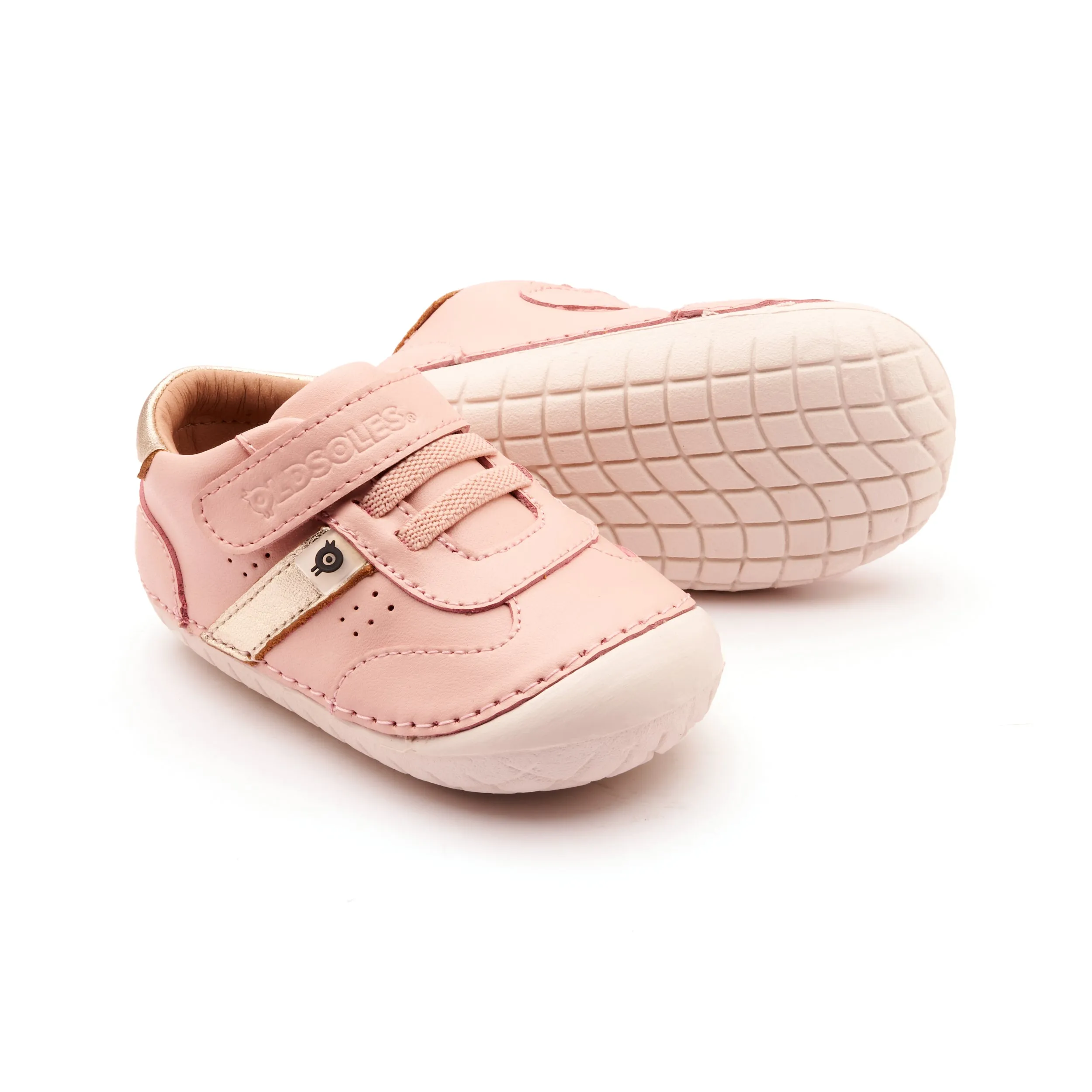 Old Soles Girl's 4100 Roady Pave Casual Shoes - Powder Pink / Gold / White Sole