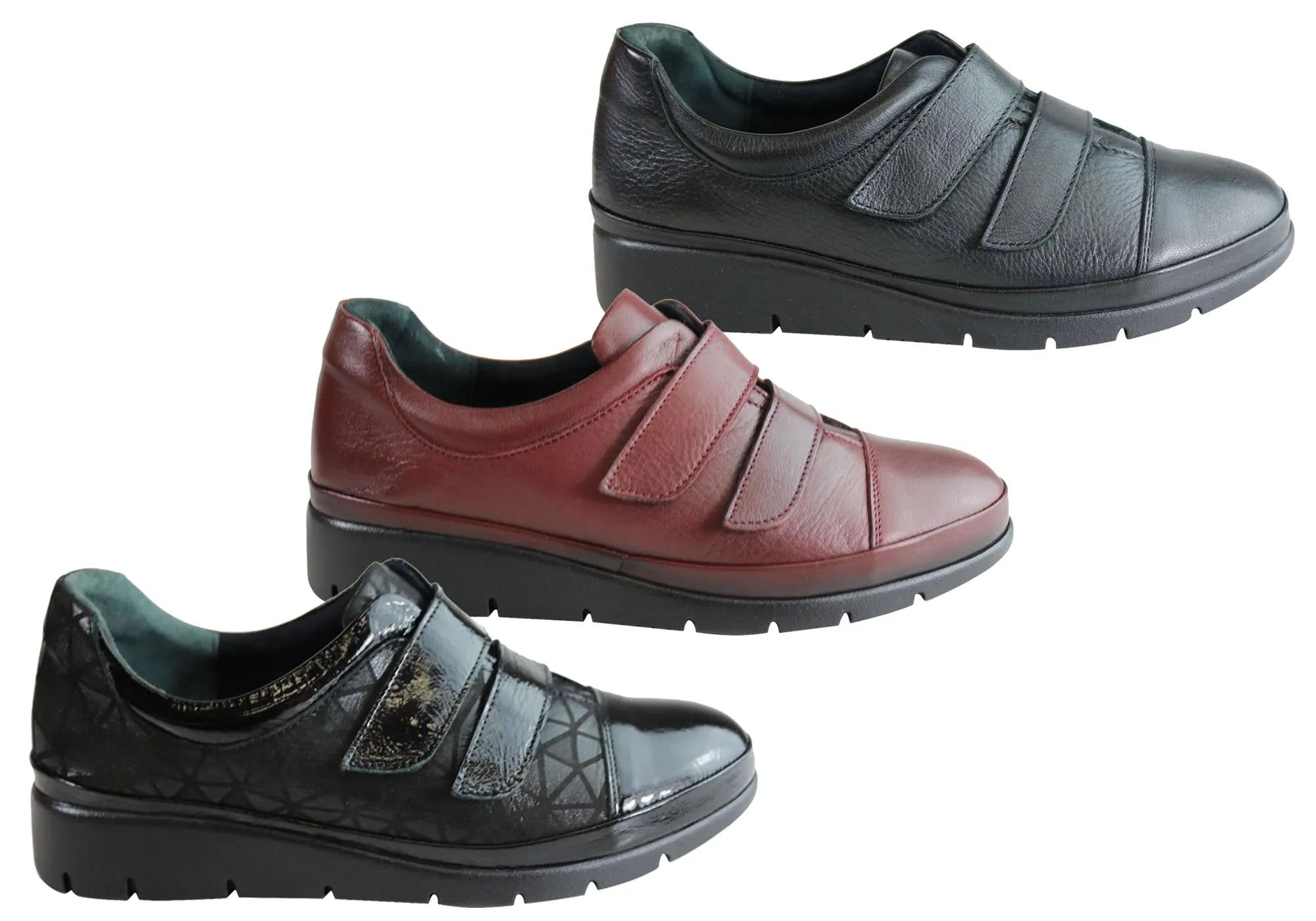 Orizonte Kerri Womens European Comfort Adjustable Strap Leather Shoes