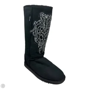 Rhinestone Fur Lined Boots Knee Flats By Koolaburra By Ugg In Black, Size: 9