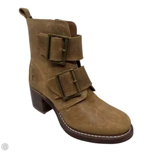 Sabrina Double Buckle Boots Designer By Frye In Tan, Size: 5.5