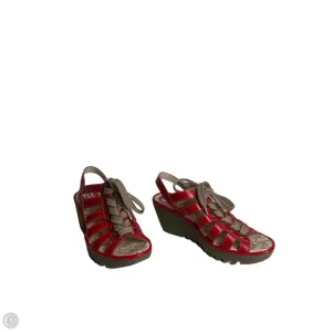 Sandals Heels Wedge By Fly London In Red, Size: 7.5