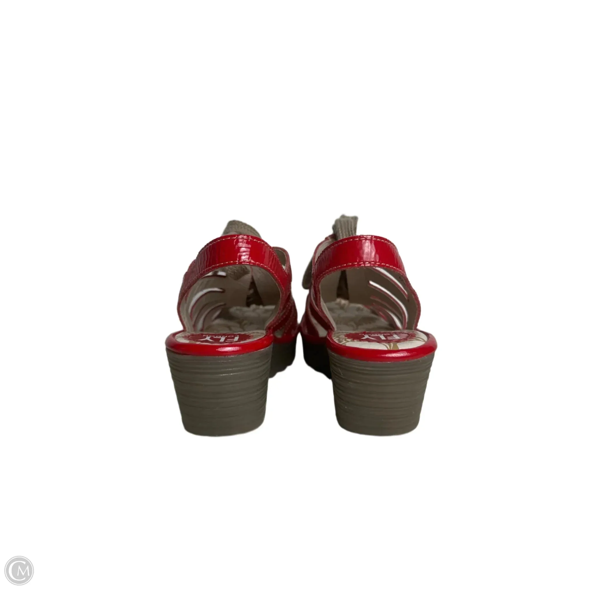Sandals Heels Wedge By Fly London In Red, Size: 7.5
