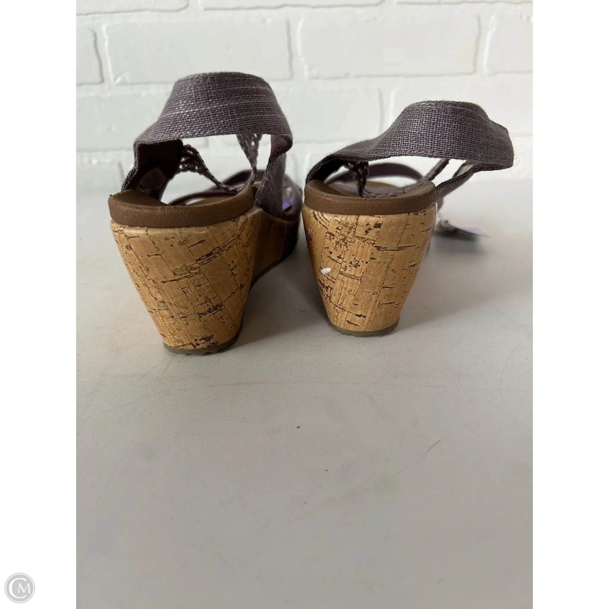 Sandals Heels Wedge By Skechers In Purple, Size: 7